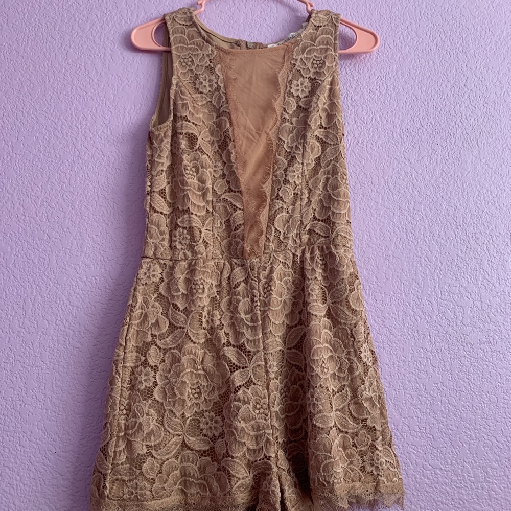 Pink floral romper